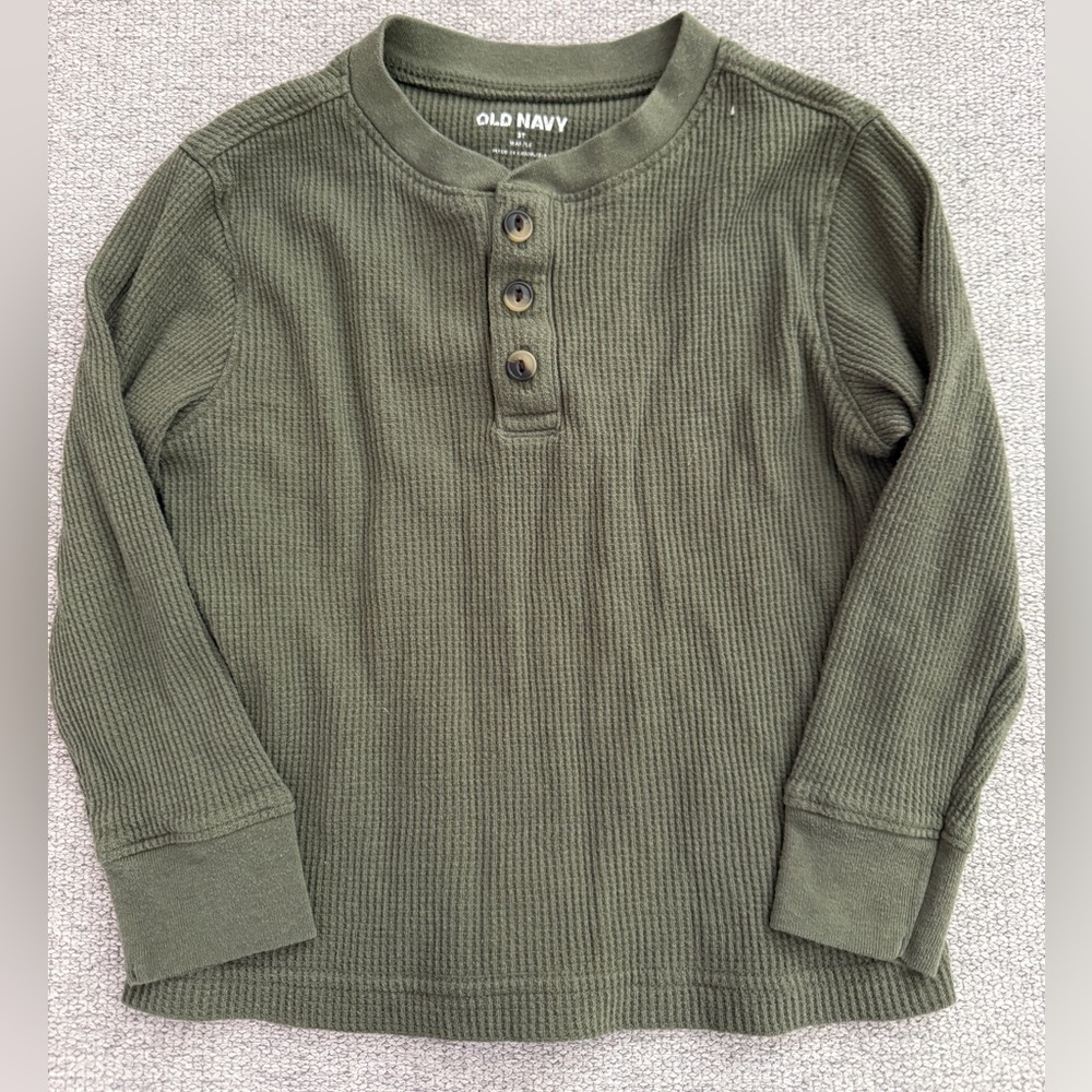 Old Navy Toddler Olive Long Sleeve Henley